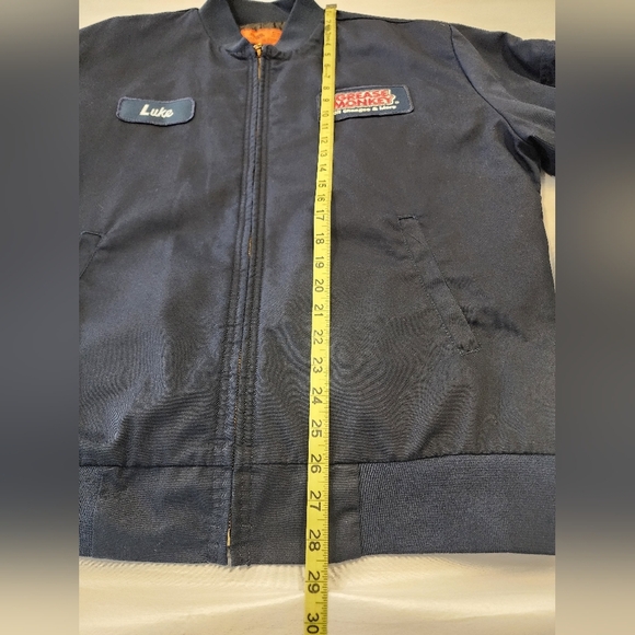 Cintas Men's Navy Blue Bomber Jacket 2 Patches Workcore Lined Filled Soft, sz LG - Picture 8 of 15